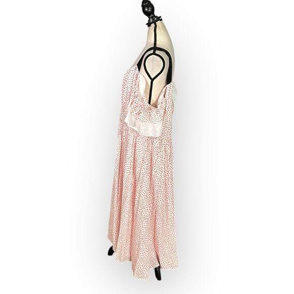 Eloquii Printed Midi Dress Women's Plus 18 White Red Hearts Cold Shoulder RTR - Picture 4 of 13